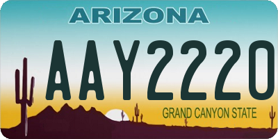 AZ license plate AAY2220
