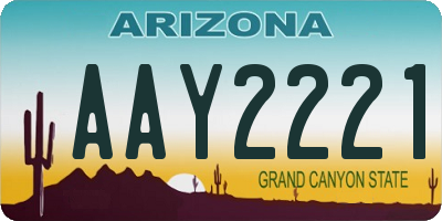 AZ license plate AAY2221