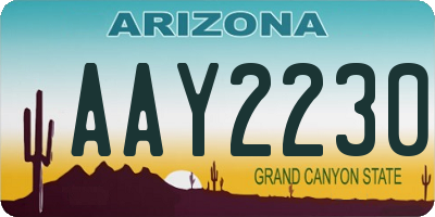 AZ license plate AAY2230