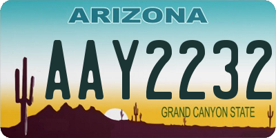 AZ license plate AAY2232