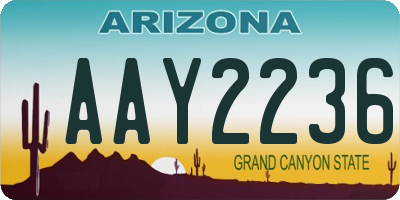 AZ license plate AAY2236