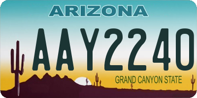 AZ license plate AAY2240