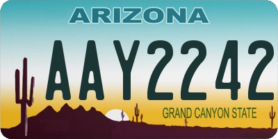 AZ license plate AAY2242