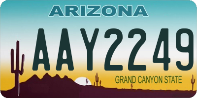 AZ license plate AAY2249