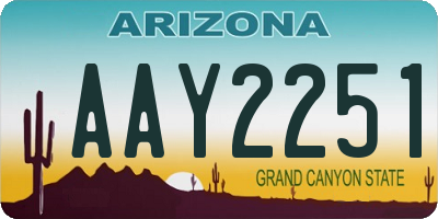 AZ license plate AAY2251