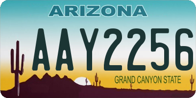 AZ license plate AAY2256