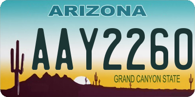 AZ license plate AAY2260