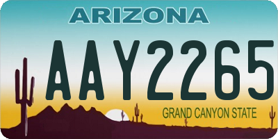 AZ license plate AAY2265