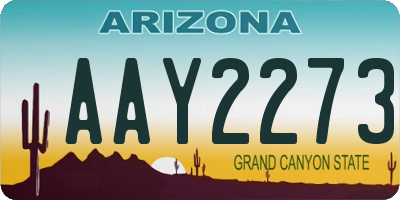 AZ license plate AAY2273