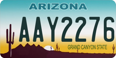 AZ license plate AAY2276