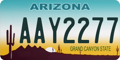 AZ license plate AAY2277