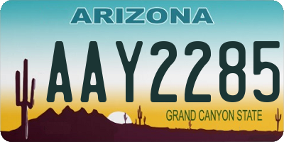 AZ license plate AAY2285