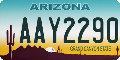 AZ license plate AAY2290
