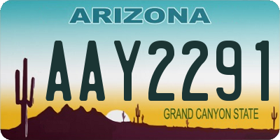AZ license plate AAY2291
