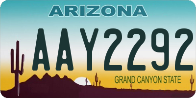 AZ license plate AAY2292