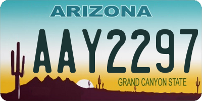 AZ license plate AAY2297
