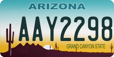 AZ license plate AAY2298
