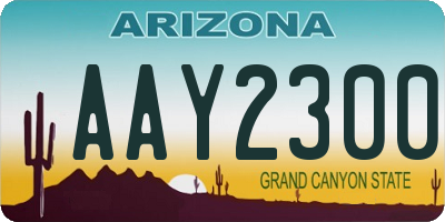 AZ license plate AAY2300