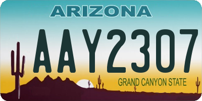 AZ license plate AAY2307