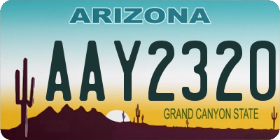 AZ license plate AAY2320