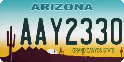 AZ license plate AAY2330