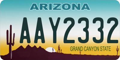 AZ license plate AAY2332