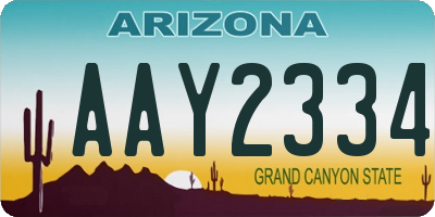 AZ license plate AAY2334