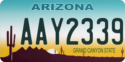 AZ license plate AAY2339