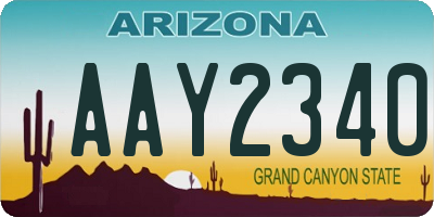 AZ license plate AAY2340
