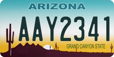 AZ license plate AAY2341