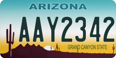 AZ license plate AAY2342