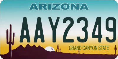 AZ license plate AAY2349