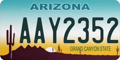 AZ license plate AAY2352