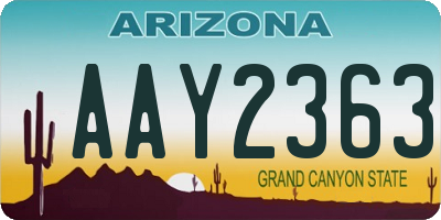 AZ license plate AAY2363