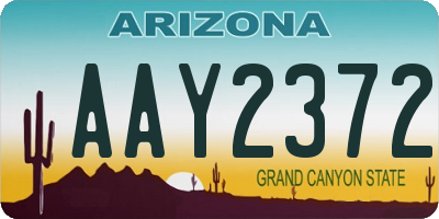 AZ license plate AAY2372