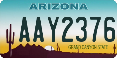 AZ license plate AAY2376