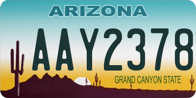 AZ license plate AAY2378