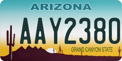AZ license plate AAY2380