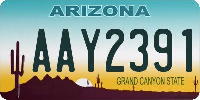AZ license plate AAY2391