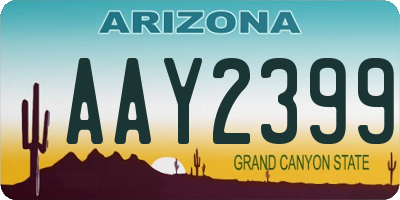 AZ license plate AAY2399