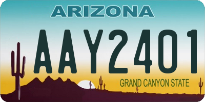 AZ license plate AAY2401