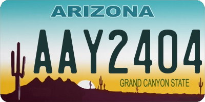 AZ license plate AAY2404
