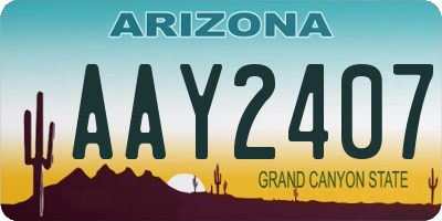 AZ license plate AAY2407