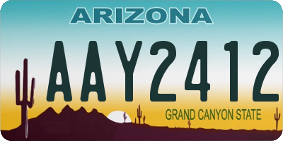 AZ license plate AAY2412