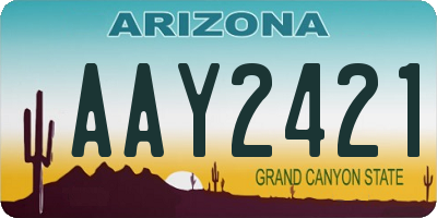 AZ license plate AAY2421