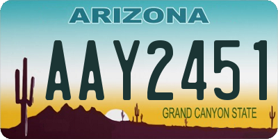 AZ license plate AAY2451