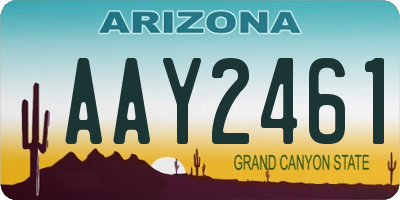 AZ license plate AAY2461