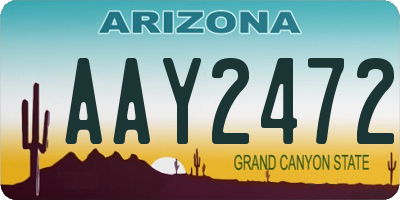 AZ license plate AAY2472