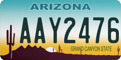 AZ license plate AAY2476