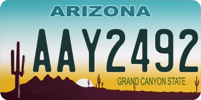AZ license plate AAY2492